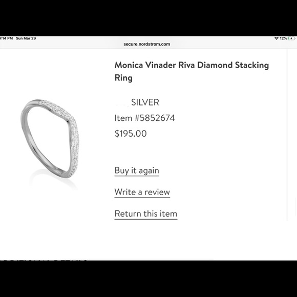Monica Vinader RIVA diamond stacking wave ring - Picture 2 of 11